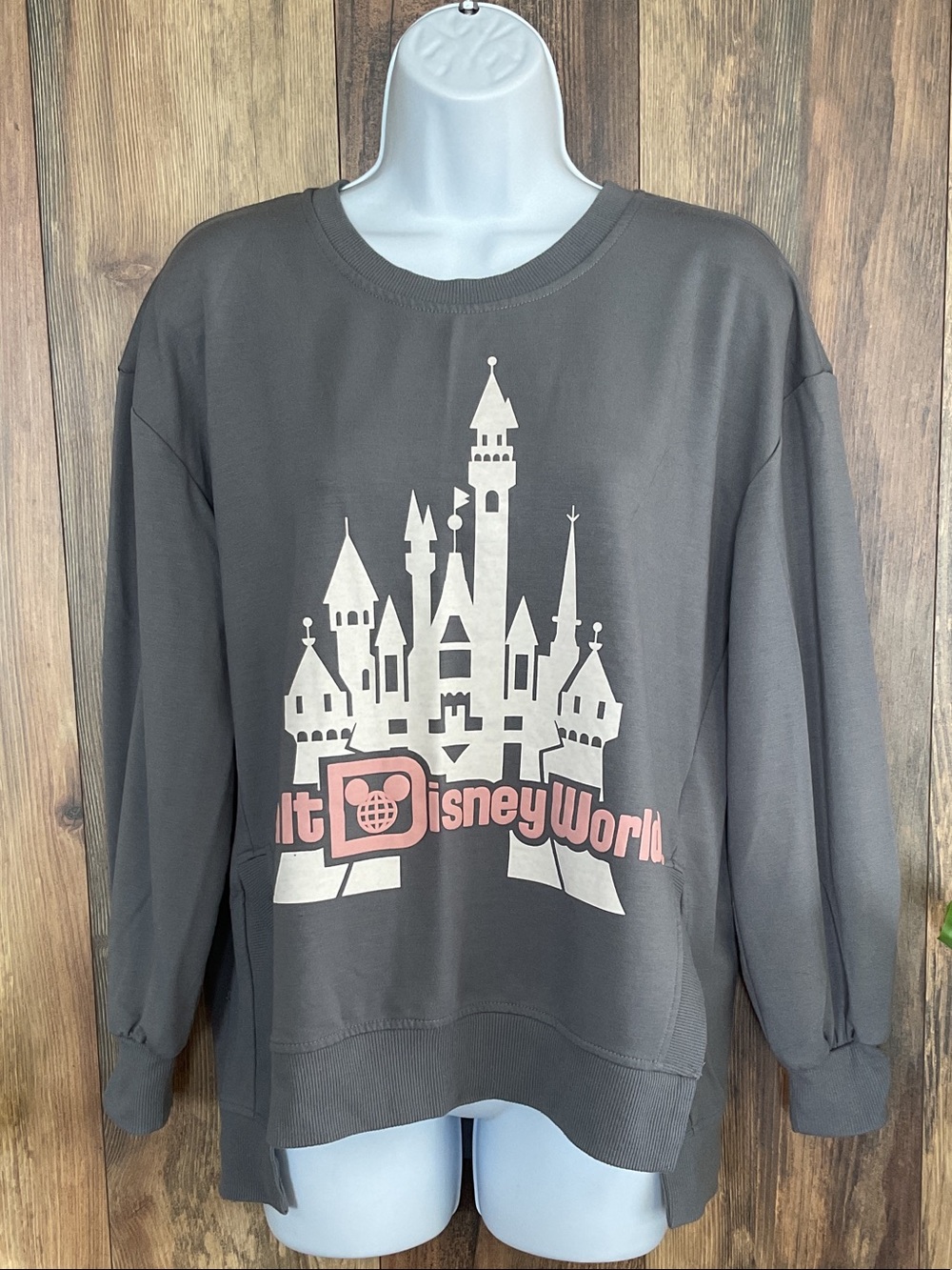 Disney Gray Crewneck Lightweight Sweatshirt S          C343